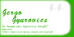 gergo gyurovics business card